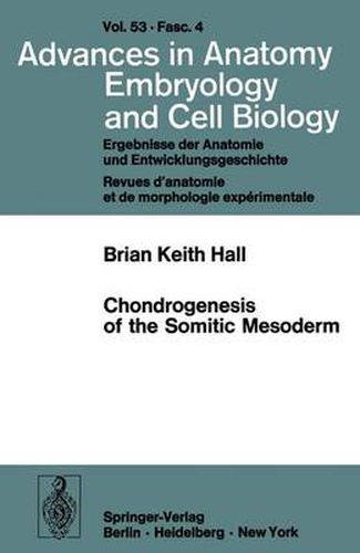 Cover image for Chondrogenesis of the Somitic Mesoderm