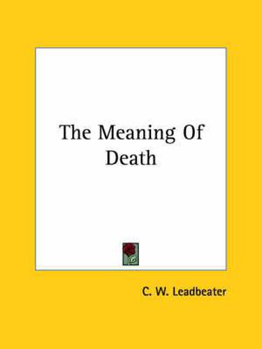 Cover image for The Meaning of Death