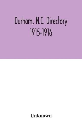 Cover image for Durham, N.C. directory 1915-1916