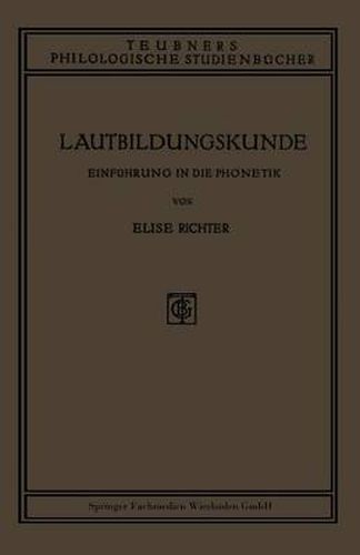 Cover image for Lautbildungskunde: Einfuhrung in Die Phonetik