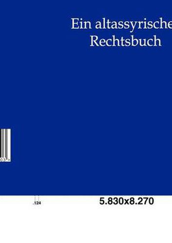 Cover image for Ein altassyrisches Rechtsbuch