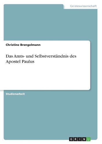 Cover image for Das Amts- und Selbstverstandnis des Apostel Paulus