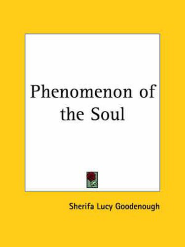 Cover image for Phenomenon of the Soul (1919)