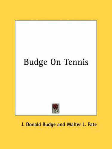 Cover image for Budge on Tennis