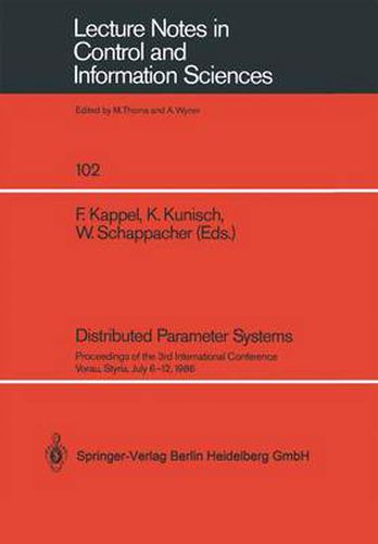 Cover image for Distributed Parameter Systems: Proceedings of the 3rd International Conference Vorau, Styria, July 6-12, 1986