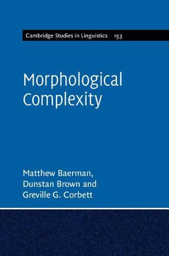 Cover image for Morphological Complexity