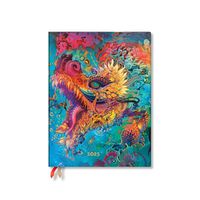 Cover image for Humming Dragon (Android Jones Collection) Midi 12-month Horizontal Softcover Flexi Dayplanner 2025 (Elastic Band Closure)