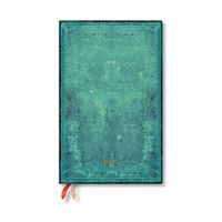 Cover image for Pacific Blue Bold (Old Leather Collection) Maxi 12-month Vertical Hardback Dayplanner 2025 (Elastic Band Closure)