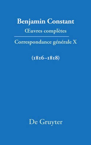 Cover image for Correspondance generale 1816-1818