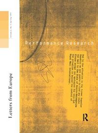 Cover image for Performance Research: Letters from Europe