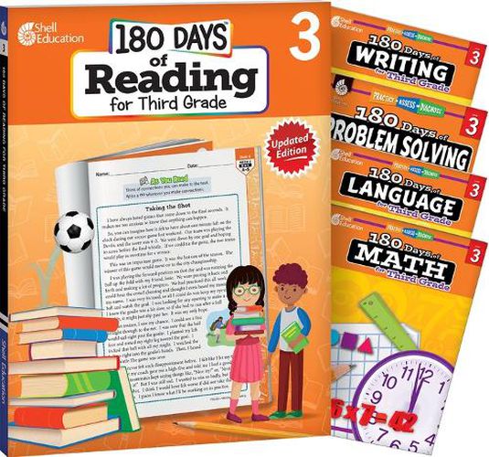 Cover image for 180 Days(tm) Reading, Math, Problem Solving, Writing, & Language for Grade 3: 5-Book Set