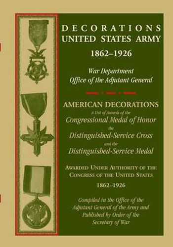 Cover image for Decorations United States Army, 1862-1926