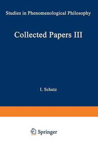 Cover image for Collected Papers III: Studies in Phenomenological Philosophy