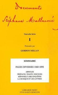 Cover image for Documents Stephane Mallarme - Nouvelle Serie I