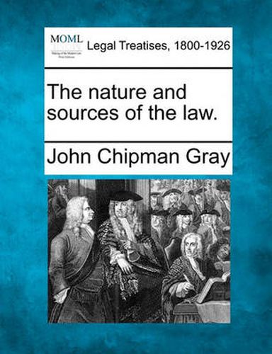 Cover image for The Nature and Sources of the Law.