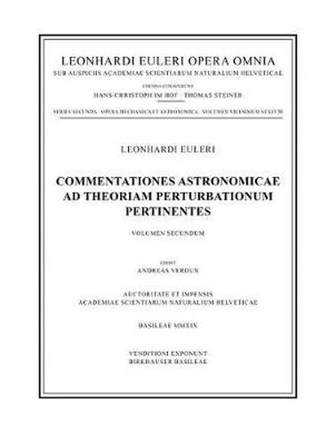 Commentationes astronomicae ad theoriam perturbationum pertinentes 2nd part