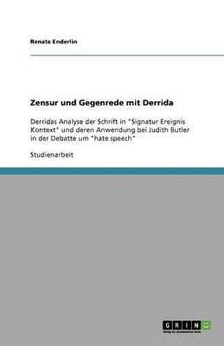 Cover image for Zensur und Gegenrede mit Derrida