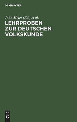 Cover image for Lehrproben Zur Deutschen Volkskunde