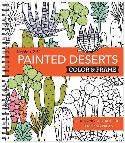 Cover image for Color & Frame - Painted Deserts (Adult Coloring Book)