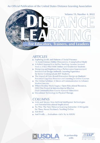 Cover image for Distance Learning Vol 19 Issue 4