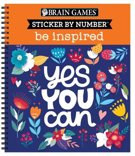 Cover image for Brain Games - Sticker by Number: Be Inspired - 2 Books in 1