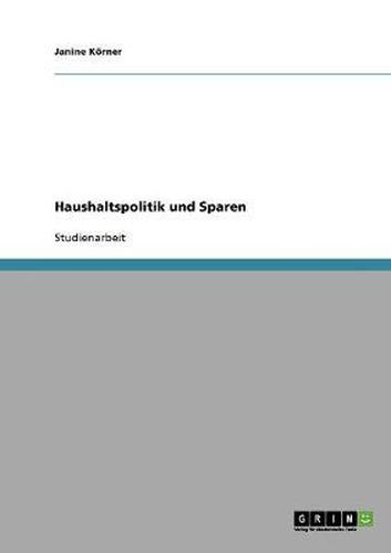 Cover image for Haushaltspolitik und Sparen