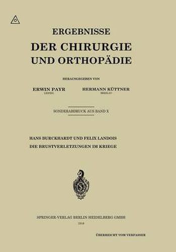 Cover image for Die Brustverletzungen Im Kriege