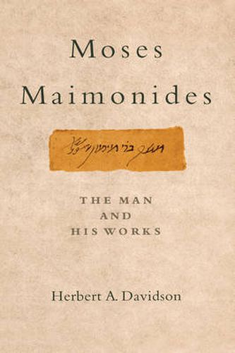 Cover image for Moses Maimonides: The Man and His Works