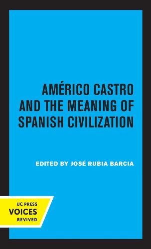 Cover image for Americo Castro and the Meaning of Spanish Civilization