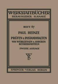 Cover image for Prufen Und Instandhalten Von Werkzeugen Und Anderen Betriebshilfsmitteln