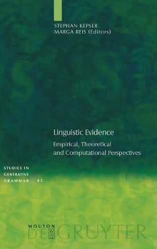 Cover image for Linguistic Evidence: Empirical, Theoretical and Computational Perspectives