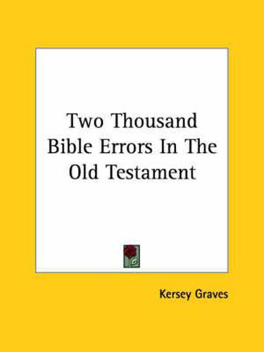 Two Thousand Bible Errors in the Old Testament