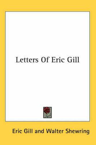 Cover image for Letters of Eric Gill