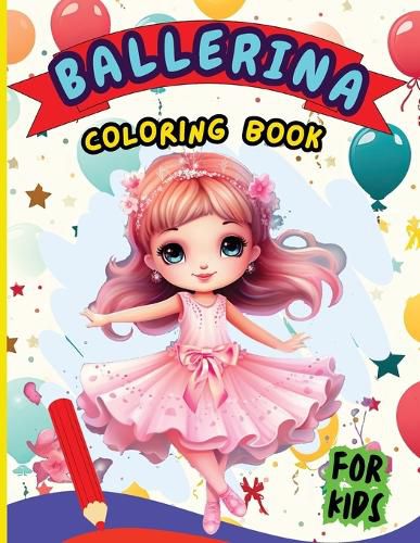 Cover image for Ballerina Coloring Book For Kids