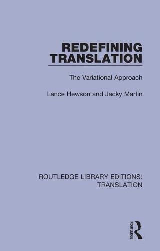 Cover image for Redefining Translation: The Variational Approach