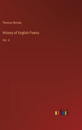 Cover image for History of English Poetry