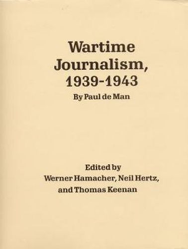 Cover image for Wartime Journalism, 1939-43