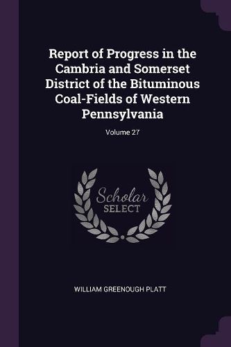 Cover image for Report of Progress in the Cambria and Somerset District of the Bituminous Coal-Fields of Western Pennsylvania; Volume 27