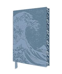 Cover image for Katsushika Hokusai: The Great Wave 2025 Artisan Art Vegan Leather Diary Planner - Page to View with Notes