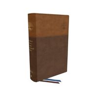 Cover image for NKJV, Matthew Henry Daily Devotional Bible, Leathersoft, Brown, Red Letter, Thumb Indexed, Comfort Print: 366 Daily Devotions by Matthew Henry