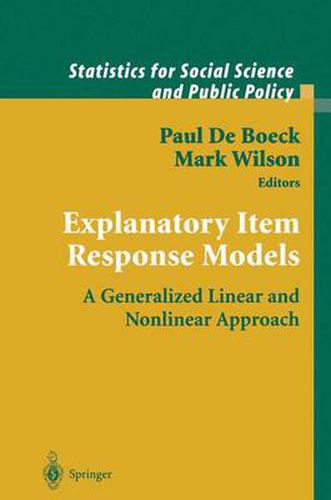 Cover image for Explanatory Item Response Models: A Generalized Linear and Nonlinear Approach