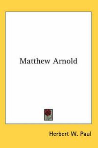 Cover image for Matthew Arnold