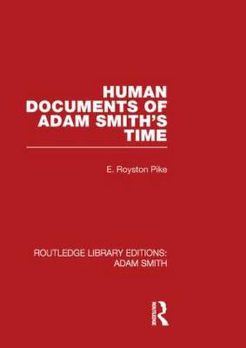 Cover image for Human Documents of Adam Smith's Time