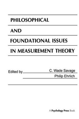 Cover image for Philosophical and Foundational Issues in Measurement Theory