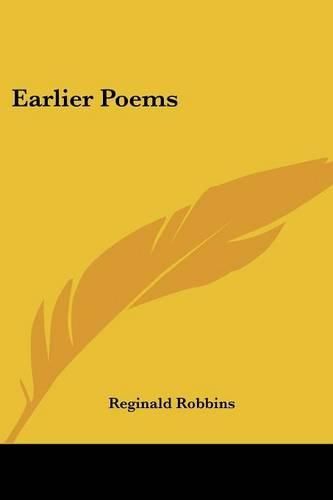 Cover image for Earlier Poems