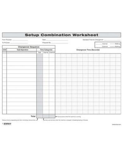 Cover image for Quick Changeover: Setup Combination Worksheet: Setup Combination Worksheet