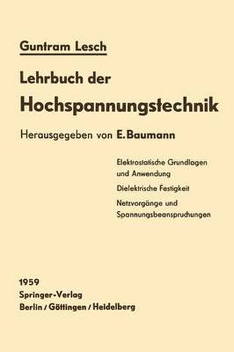 Cover image for Lehrbuch der Hochspannungstechnik