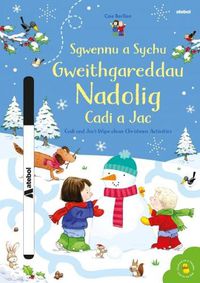 Cover image for Sgwennu a Sychu - Gweithgareddau Nadolig Cadi a Jac / Cadi and Jac's Wipe-clean Christmas Activities