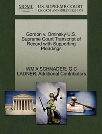 Cover image for Gordon V. Ominsky U.S. Supreme Court Transcript of Record with Supporting Pleadings