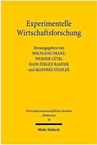 Cover image for Experimentelle Wirtschaftsforschung